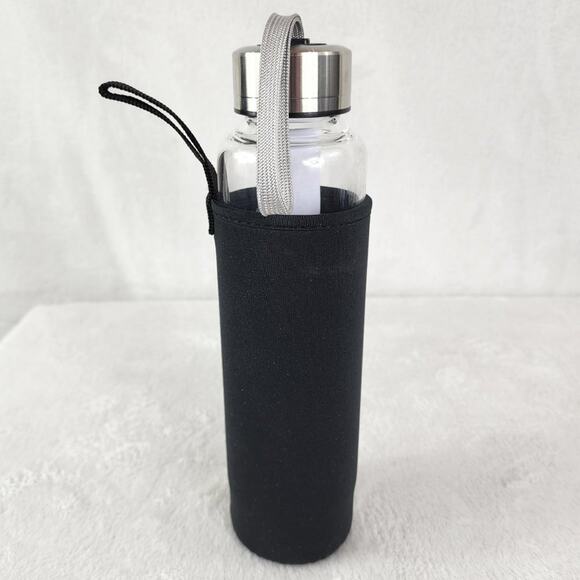 Pure Essence Tiger Eye Natural Stone Infused Glass Water Bottle 20 oz. NWT - Picture 2 of 5